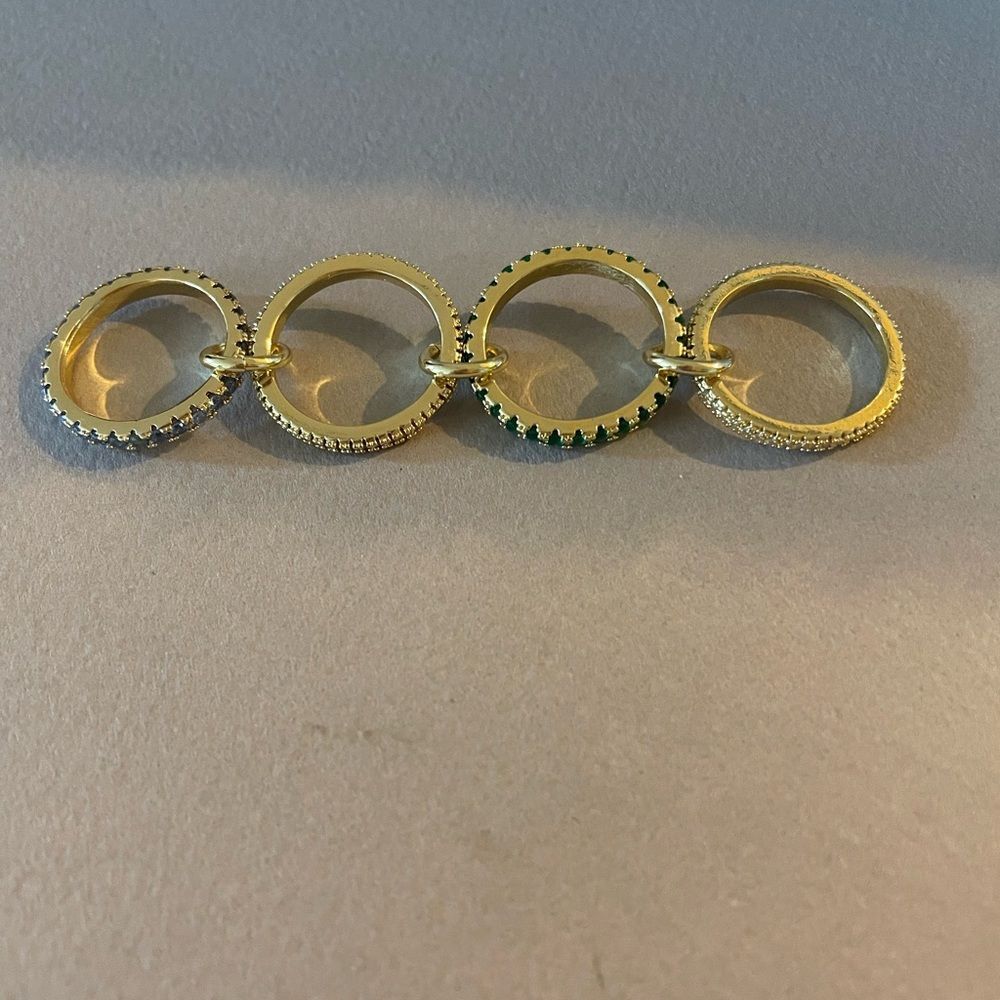 Gold Linked ring N1331 - Picture 4 of 5